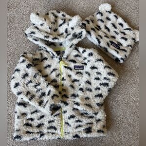 Patagonia snow leopard coat & hat